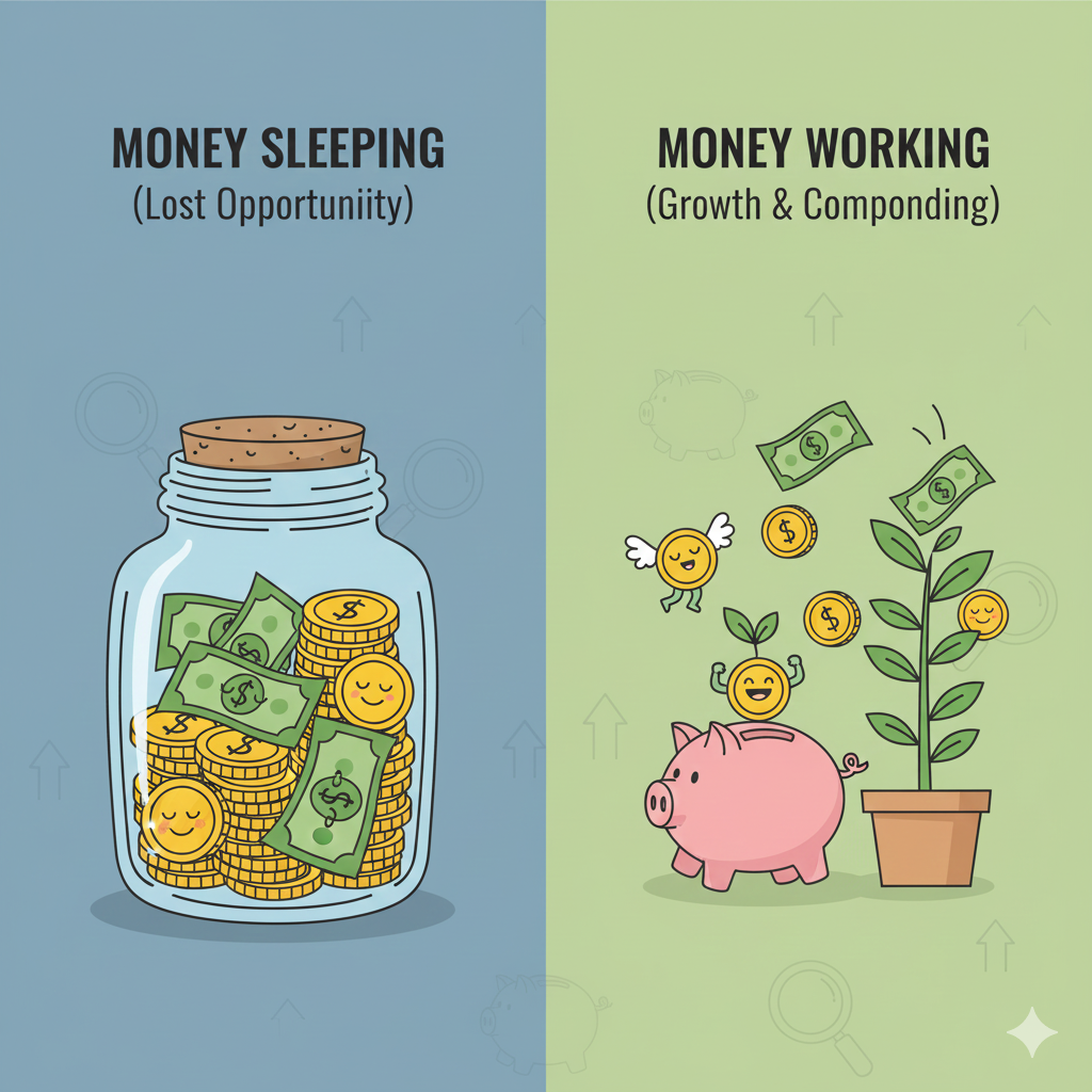 active vs lazy money illustration | investing habits