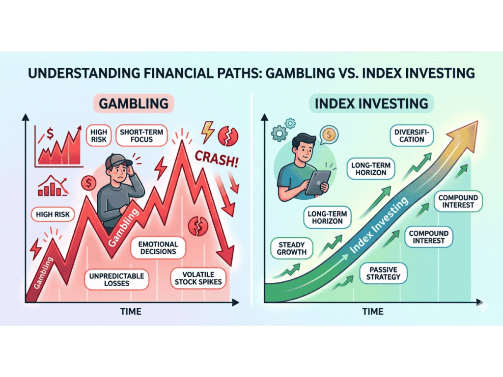 difference between gambling and investing in stock market