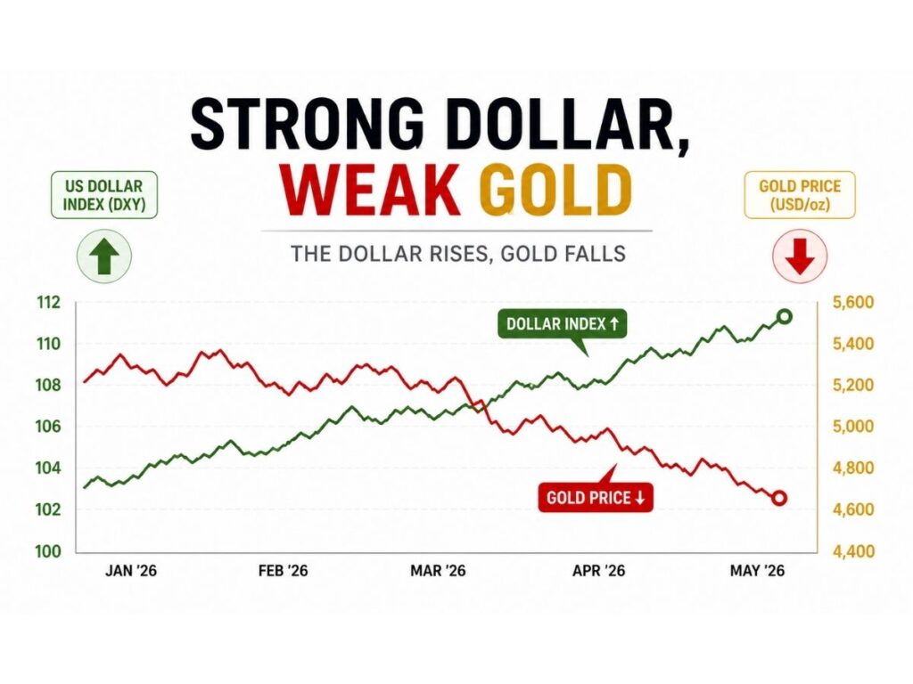 strong us dollar impact on gold price inverse relationship chart